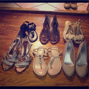 6 pair of Heels/Sandals